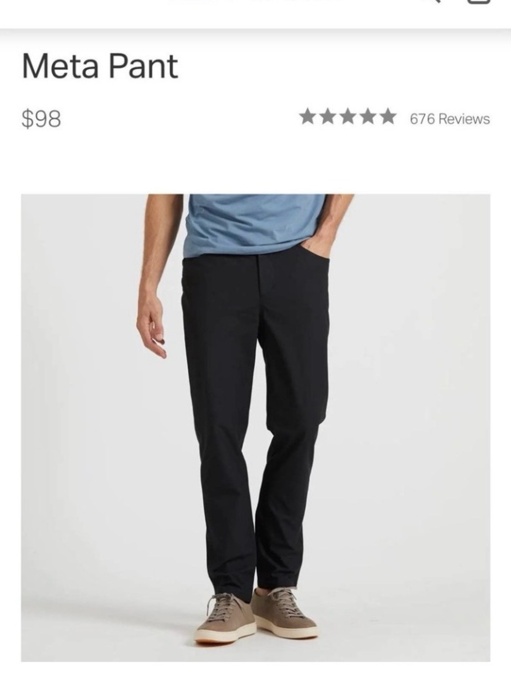 Vuori meta pants mens size 36 Navy